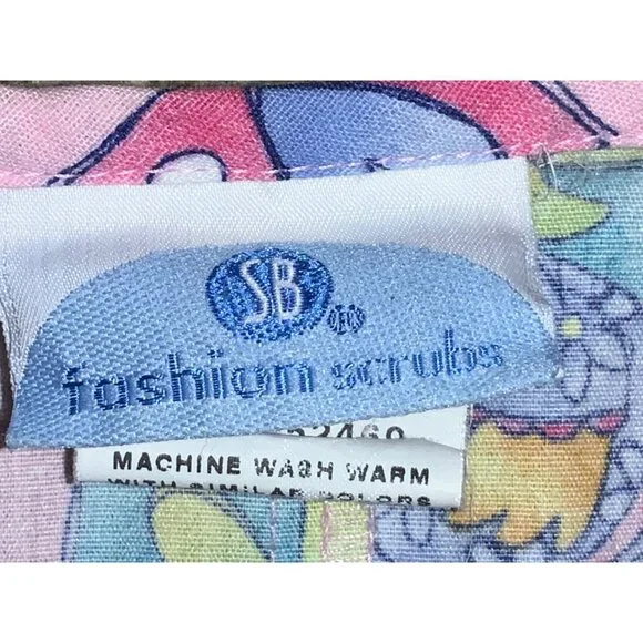 Easter Nurse Scrub Top Medical Nurse Uniform Size small - Picture 9 of 10